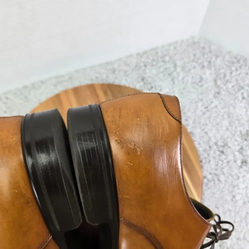To Boot New York Mens 10 Brown Suede Plain Toe Casual Derby Oxford Dress Shoe